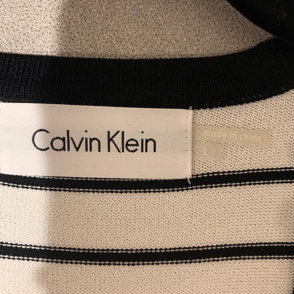 Calvin Klein Black/White Knit Cardigan sz L - Picture 5 of 5